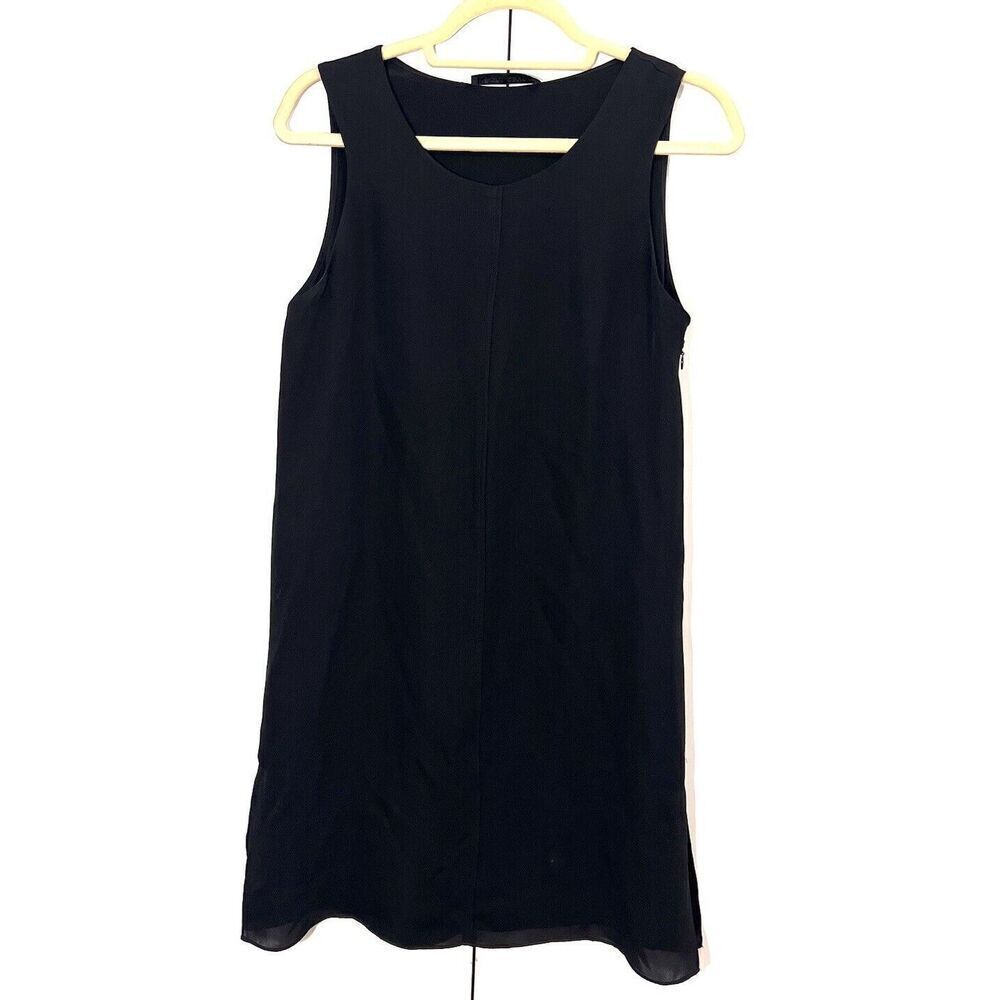 Jenni Kayne Dress Women’s S Silk Black Double Layer‎ Sleeveless Knee Length